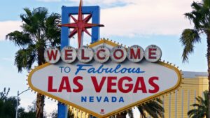 Schild mit der Aufschrift "Welcome to Fabulous Las Vegas Nevada"