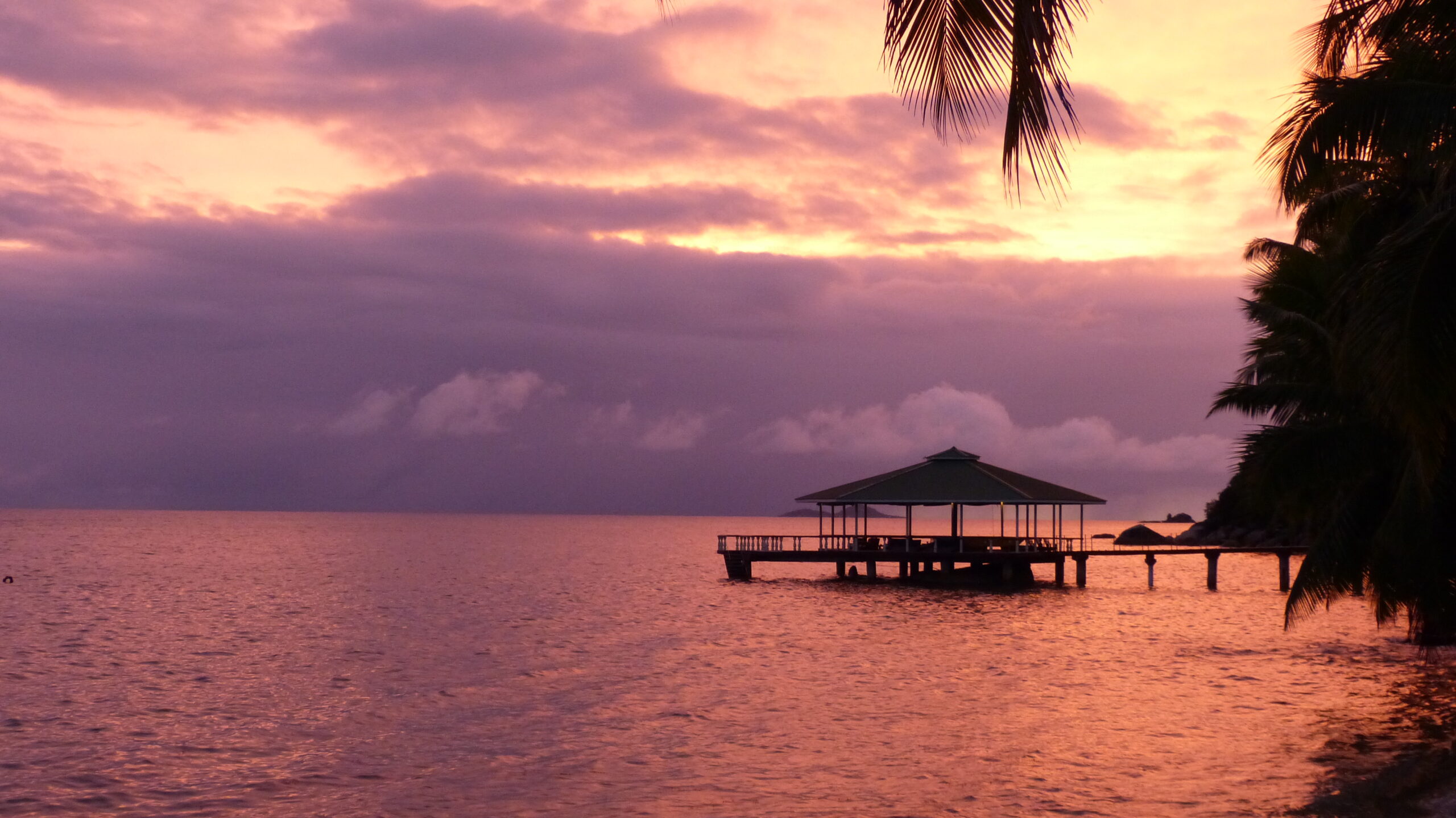 Sonnenuntergang am Hotel Coco de Mer - Praslin