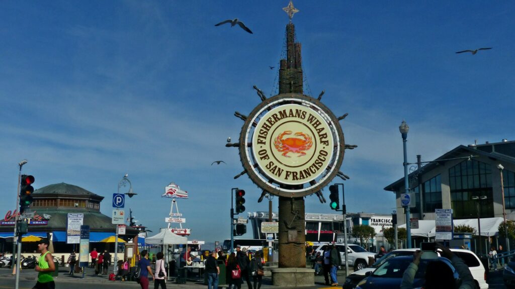 Blick auf Fishermans Wharf, ein Hafenviertel in San Francisco