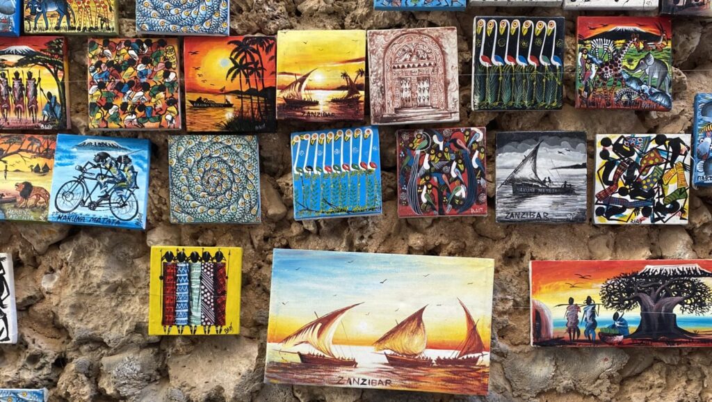 kleine handgemalte Bilder mit afrikanischen Motiven